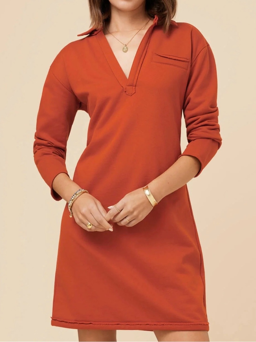 Spartina 449 Womenโs Kayden Sweatshirt Dress Sedona Red XL New W/tag